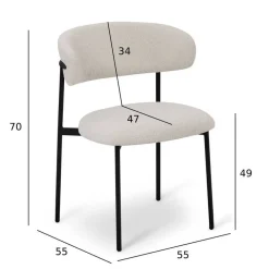 Wohnen Esszimmergruppe im Skandi Design - Bean (fünfteilig)