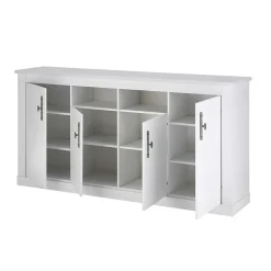 Wohnen Skandinavische Möbel|Wohnzimmer Komplett*Esszimmerschrank Set in weißer Holzoptik Pinie - Liancos (dreiteilig)