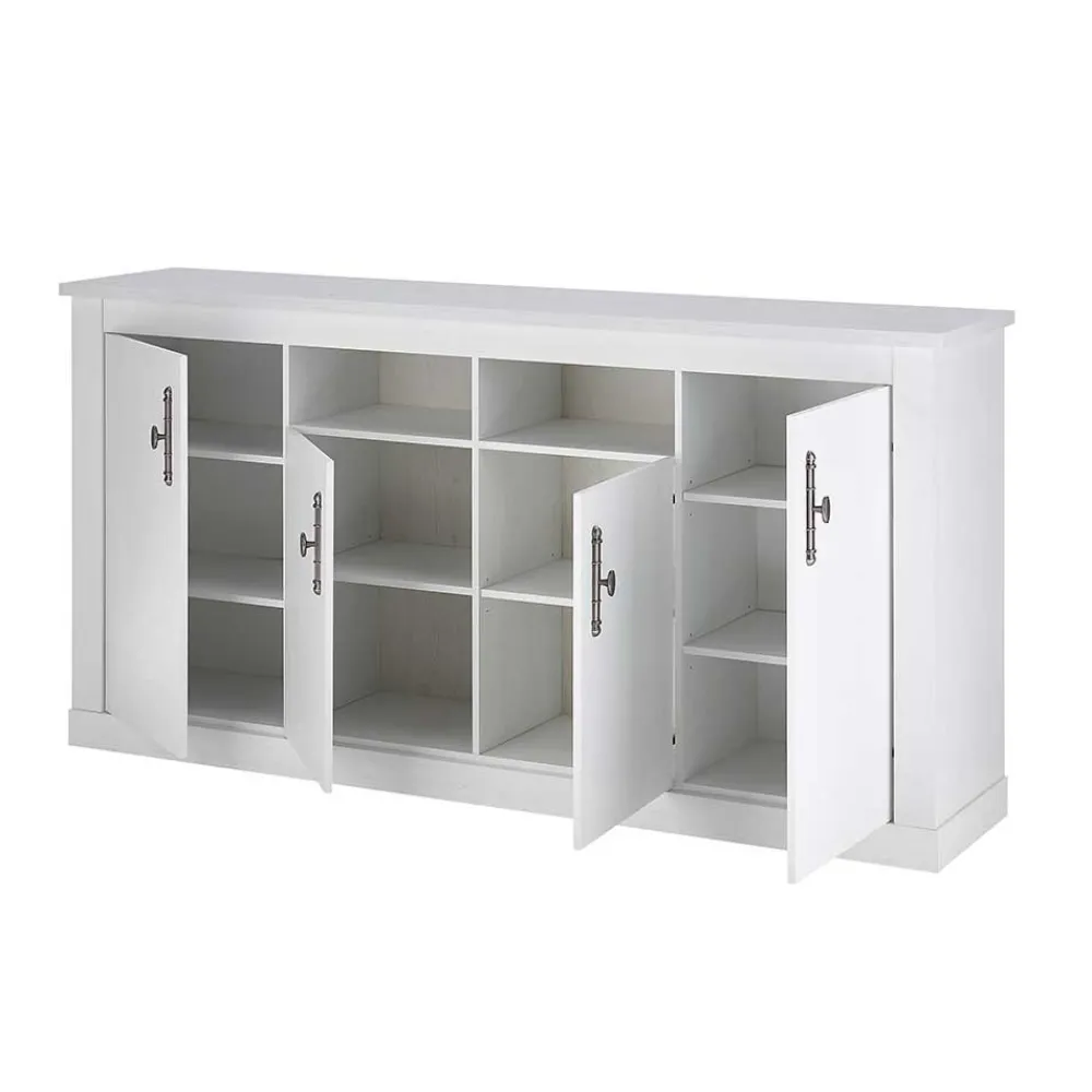 Wohnen Skandinavische Möbel|Wohnzimmer Komplett*Esszimmerschrank Set in weißer Holzoptik Pinie - Liancos (dreiteilig)