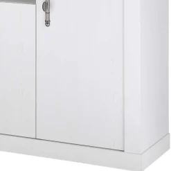 Wohnen Skandinavische Möbel|Wohnzimmer Komplett*Esszimmerschrank Set in weißer Holzoptik Pinie - Liancos (dreiteilig)