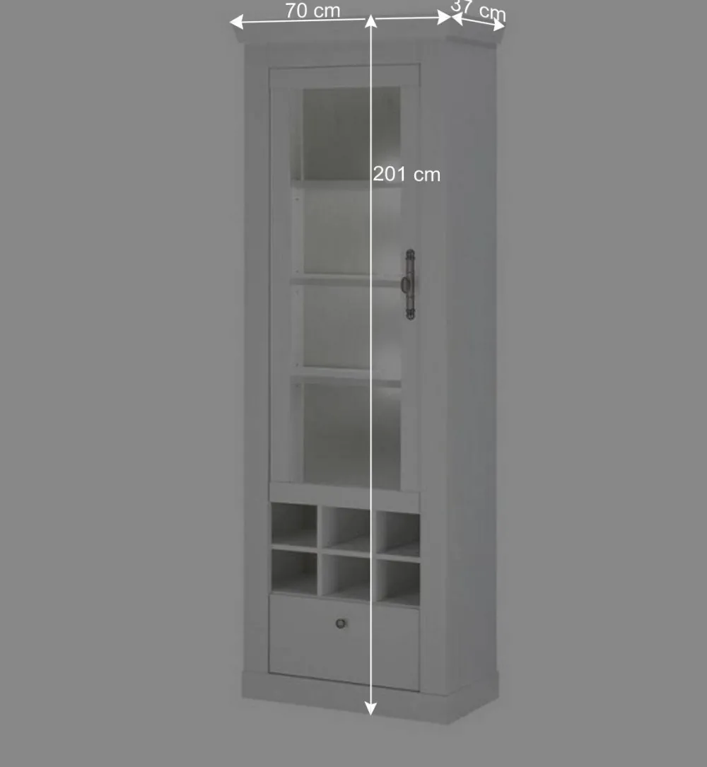 Wohnen Skandinavische Möbel|Wohnzimmer Komplett*Esszimmerschrank Set in weißer Holzoptik Pinie - Liancos (dreiteilig)