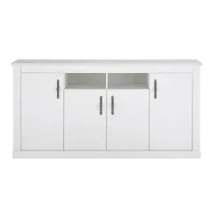 Wohnen Skandinavische Möbel|Wohnzimmer Komplett*Esszimmerschrank Set in weißer Holzoptik Pinie - Liancos (dreiteilig)