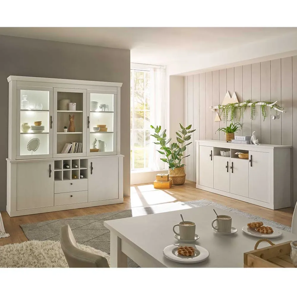Wohnen Esszimmerschränke in weißer Holzoptik Pinie - Liancos (zweiteilig)