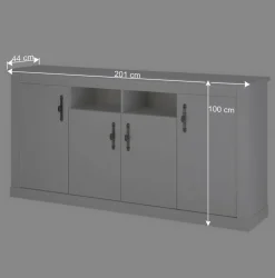 Wohnen Esszimmerschränke in weißer Holzoptik Pinie - Liancos (zweiteilig)