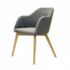 Wohnen Wohnzimmerstühle*Esszimmersessel mit Stoff in Grau Grosma & Holzgestell Eiche