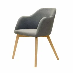 Wohnen Wohnzimmerstühle*Esszimmersessel mit Stoff in Grau Grosma & Holzgestell Eiche