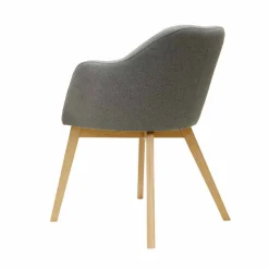 Wohnen Wohnzimmerstühle*Esszimmersessel mit Stoff in Grau Grosma & Holzgestell Eiche