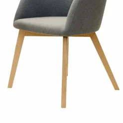 Wohnen Wohnzimmerstühle*Esszimmersessel mit Stoff in Grau Grosma & Holzgestell Eiche