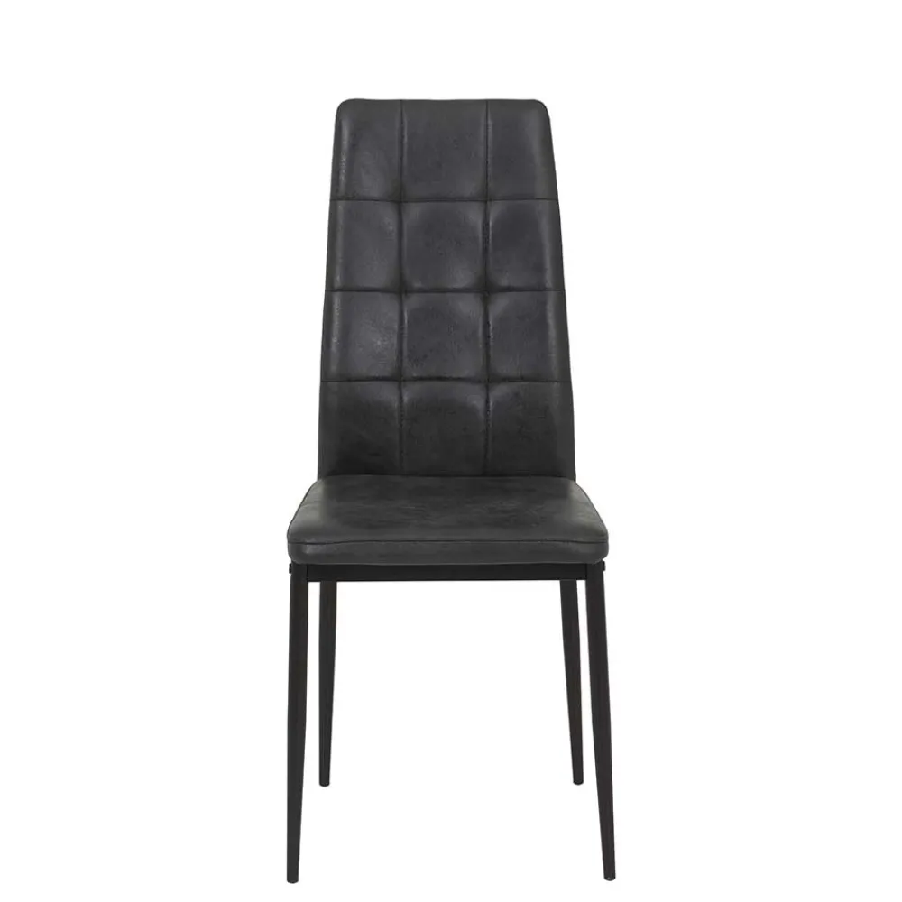 Wohnen Schwarze Möbel|Graue Möbel*Esszimmerstühle in Anthrazit Microfaser - Furciano (2er Set)