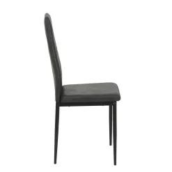 Wohnen Schwarze Möbel|Graue Möbel*Esszimmerstühle in Anthrazit Microfaser - Furciano (2er Set)