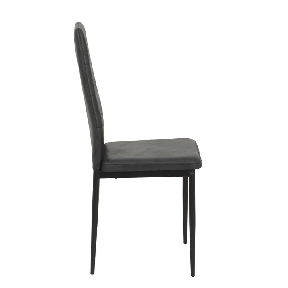 Wohnen Schwarze Möbel|Graue Möbel*Esszimmerstühle in Anthrazit Microfaser - Furciano (2er Set)