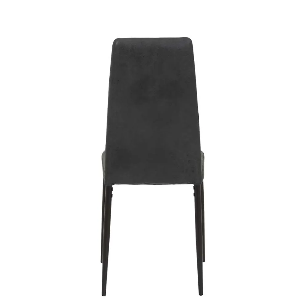 Wohnen Schwarze Möbel|Graue Möbel*Esszimmerstühle in Anthrazit Microfaser - Furciano (2er Set)