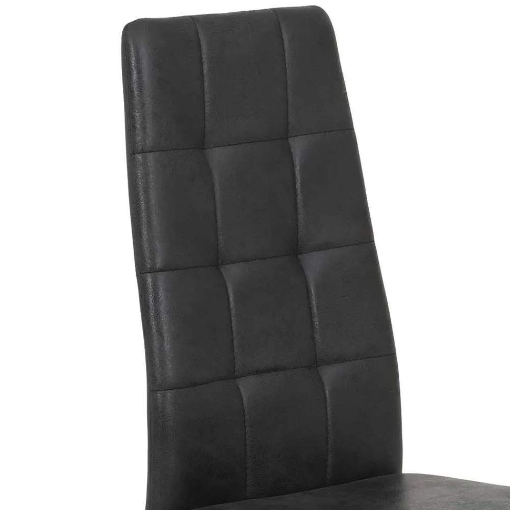 Wohnen Schwarze Möbel|Graue Möbel*Esszimmerstühle in Anthrazit Microfaser - Furciano (2er Set)