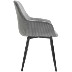 Wohnen Retro Möbel|Küchenstühle*Esszimmerstuhl aus Cord in Grau - Culau (2er Set)