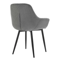 Wohnen Retro Möbel|Küchenstühle*Esszimmerstuhl aus Cord in Grau - Culau (2er Set)