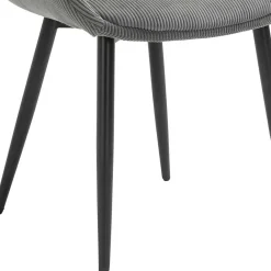 Wohnen Retro Möbel|Küchenstühle*Esszimmerstuhl aus Cord in Grau - Culau (2er Set)