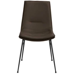 Wohnen Esszimmerstuhl aus Leder in Braun - Unkorian (2er Set)