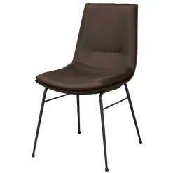 Wohnen Esszimmerstuhl aus Leder in Braun - Unkorian (2er Set)