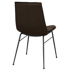 Wohnen Esszimmerstuhl aus Leder in Braun - Unkorian (2er Set)