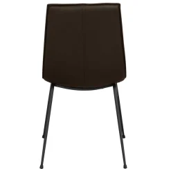 Wohnen Esszimmerstuhl aus Leder in Braun - Unkorian (2er Set)