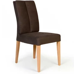 Wohnen Braune Möbel|Küchenstühle*Esszimmerstuhl gepolstert in Dunkelbraun - Cadama (2er Set)