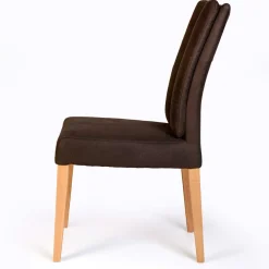 Wohnen Braune Möbel|Küchenstühle*Esszimmerstuhl gepolstert in Dunkelbraun - Cadama (2er Set)