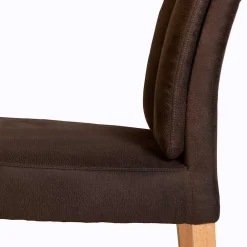 Wohnen Braune Möbel|Küchenstühle*Esszimmerstuhl gepolstert in Dunkelbraun - Cadama (2er Set)