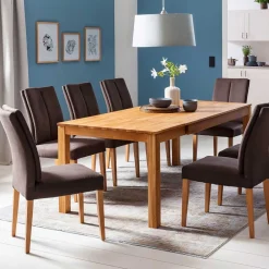 Wohnen Braune Möbel|Küchenstühle*Esszimmerstuhl gepolstert in Dunkelbraun - Cadama (2er Set)