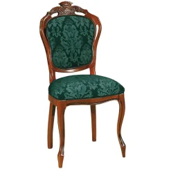 Wohnen Esszimmerstuhl in Dunkelgrün Ornamentmuster - Vennezo