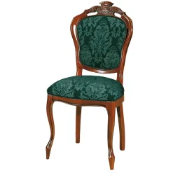 Wohnen Esszimmerstuhl in Dunkelgrün Ornamentmuster - Vennezo