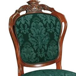 Wohnen Esszimmerstuhl in Dunkelgrün Ornamentmuster - Vennezo