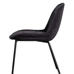 Wohnen Esszimmerstuhl in Dunkelgrau Samt - Asne (2er Set)