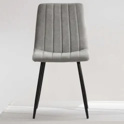 Wohnen Küchenstühle|Esszimmerstühle*Esszimmerstuhl in Hellgrau und Schwarz - Kolage (4er Set)