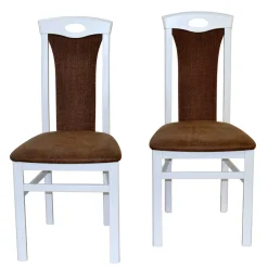 Wohnen Weiße Möbel|Braune Möbel*Esszimmerstuhl in Weiß & Braun - Bacanova (2er Set)