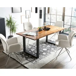 Wohnen Esszimmertisch und Stühle im Set - Vin (fünfteilig)