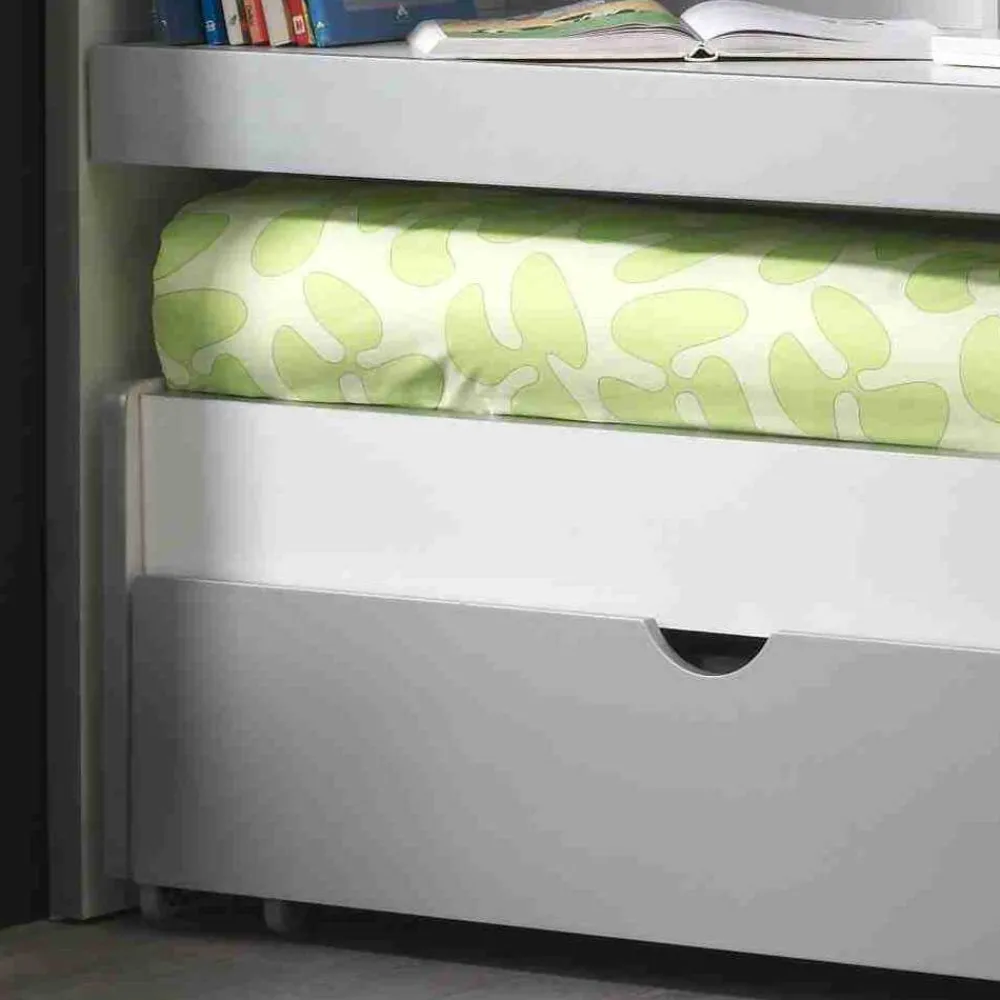 Kinder Wohnen Etagenbett Boro in Weiß-Grau