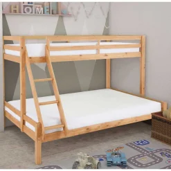 Wohnen Kindermöbel|Kinderbetten*Etagenbett mit breitem Bett unten aus Kiefer - Inverness