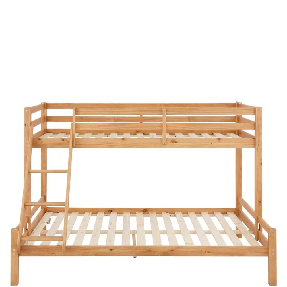 Wohnen Kindermöbel|Kinderbetten*Etagenbett mit breitem Bett unten aus Kiefer - Inverness