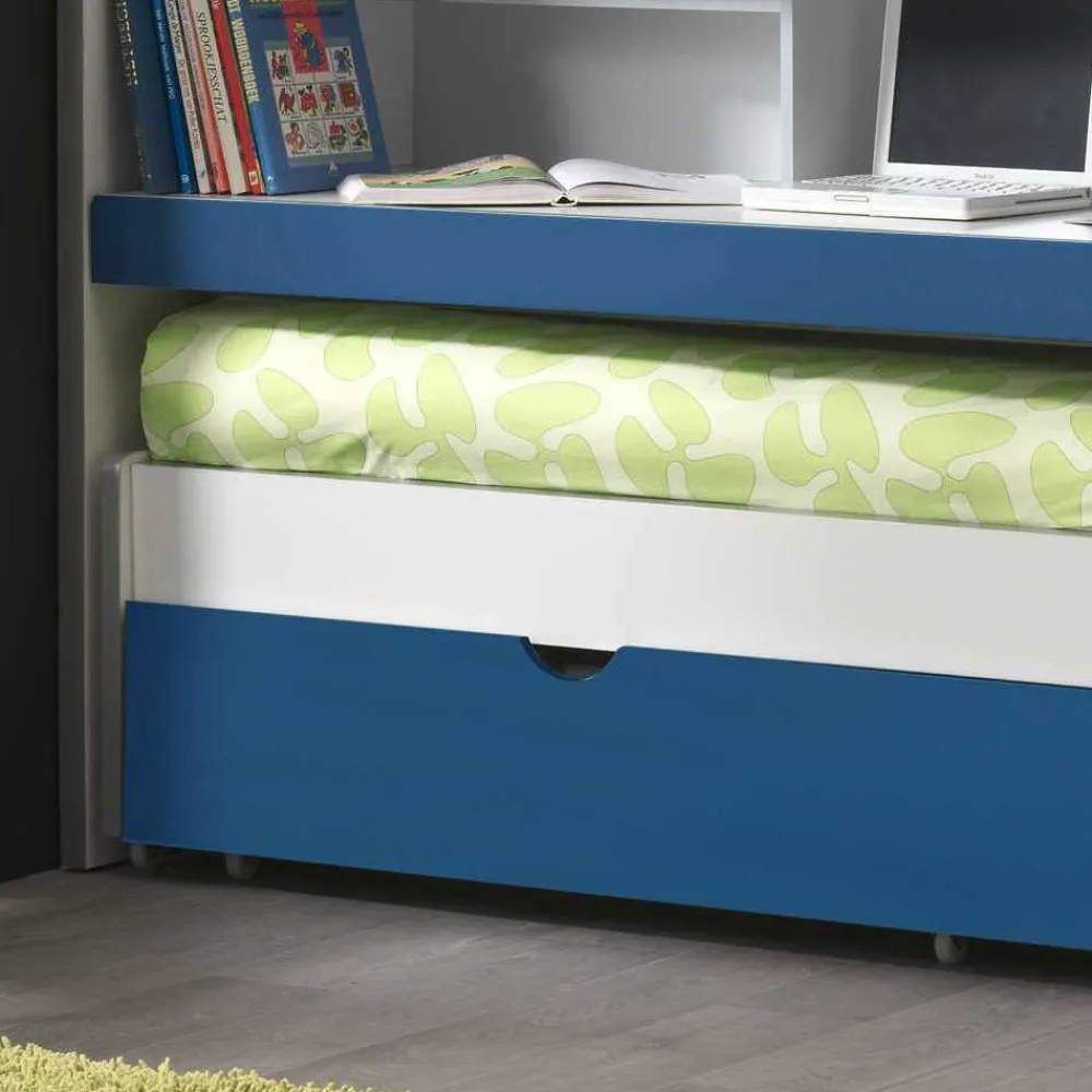 Kinder Wohnen Etagenbett Musty in Blau-Weiß