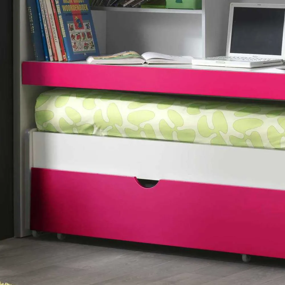 Wohnen Kinderbetten|Kindermöbel*Etagenbett Nina in Weiß-Pink