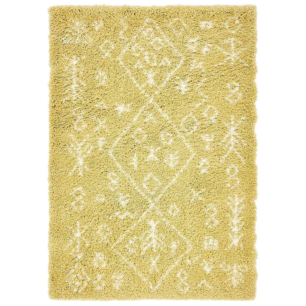 Wohnen Weiße Möbel|Skandinavische Möbel*Ethno Läufer oder Teppich in Gelb & Creme - Kareta