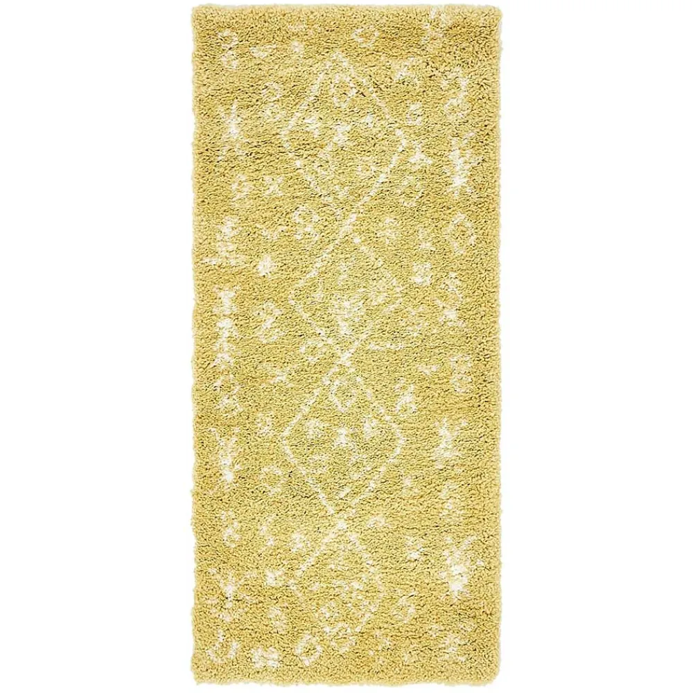 Wohnen Weiße Möbel|Skandinavische Möbel*Ethno Läufer oder Teppich in Gelb & Creme - Kareta