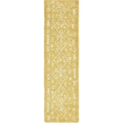Wohnen Weiße Möbel|Skandinavische Möbel*Ethno Läufer oder Teppich in Gelb & Creme - Kareta
