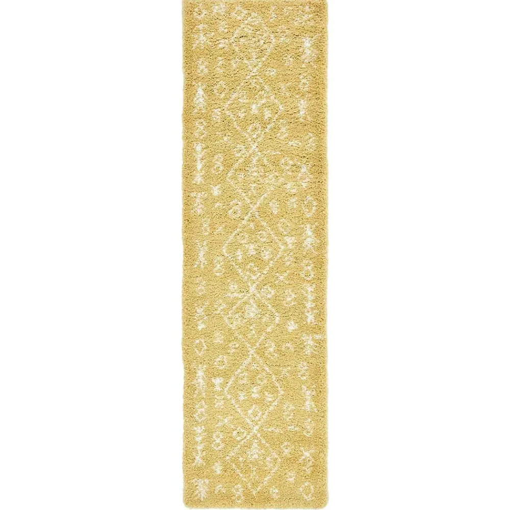 Wohnen Weiße Möbel|Skandinavische Möbel*Ethno Läufer oder Teppich in Gelb & Creme - Kareta