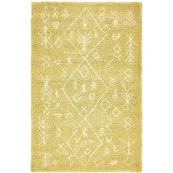 Wohnen Weiße Möbel|Skandinavische Möbel*Ethno Läufer oder Teppich in Gelb & Creme - Kareta