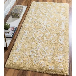 Wohnen Weiße Möbel|Skandinavische Möbel*Ethno Läufer oder Teppich in Gelb & Creme - Kareta