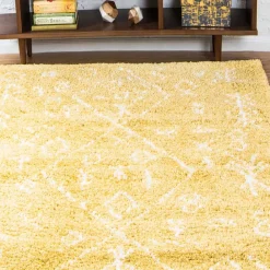 Wohnen Weiße Möbel|Skandinavische Möbel*Ethno Läufer oder Teppich in Gelb & Creme - Kareta