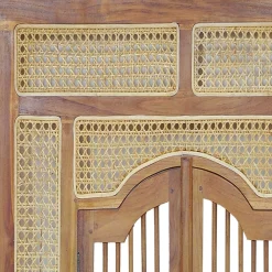 Wohnen Orientalische Möbel|Rattanmöbel*Ethno Style Spiegel aus Teak Holz & Rattan - Vilrada