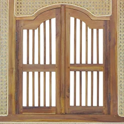 Wohnen Orientalische Möbel|Rattanmöbel*Ethno Style Spiegel aus Teak Holz & Rattan - Vilrada