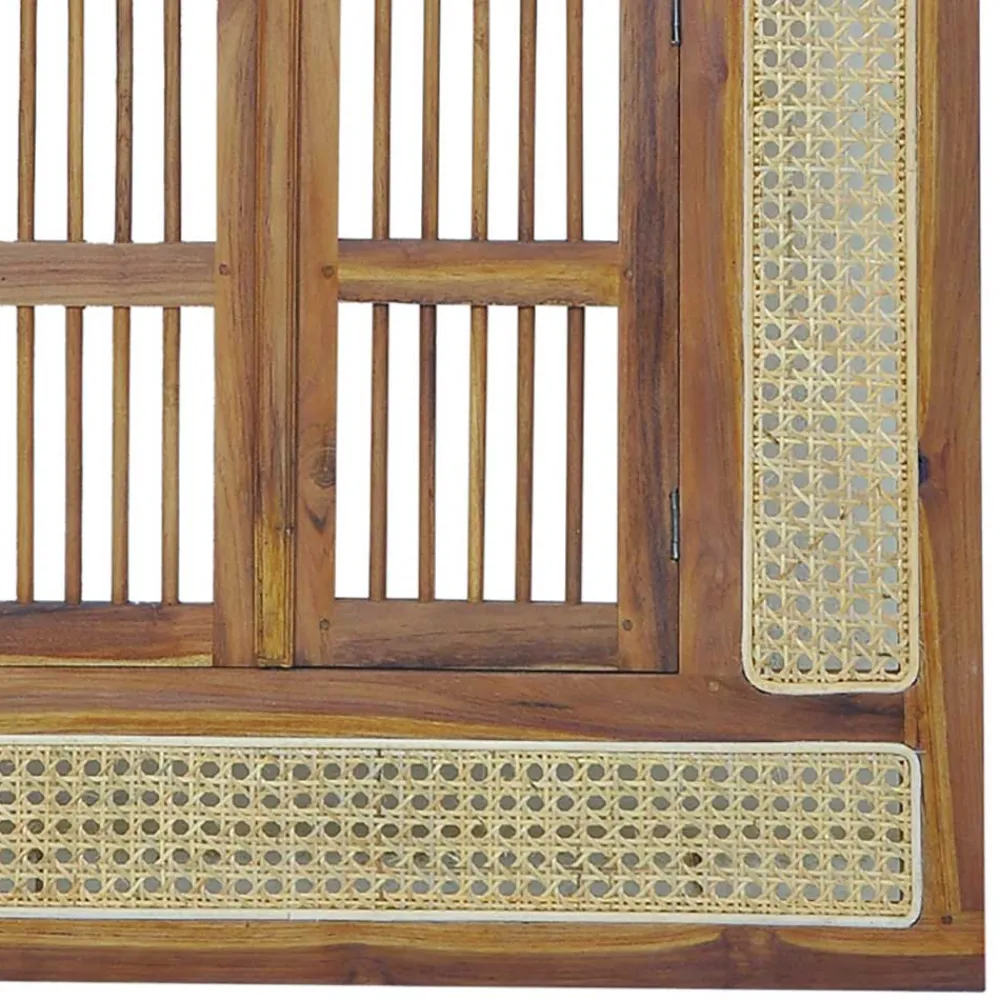 Wohnen Orientalische Möbel|Rattanmöbel*Ethno Style Spiegel aus Teak Holz & Rattan - Vilrada